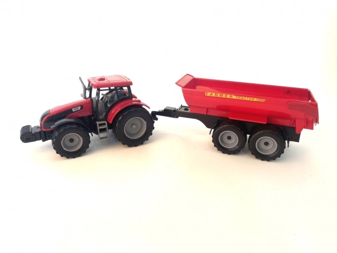 Tractor met aanhanger met vliegwiel aandrijving