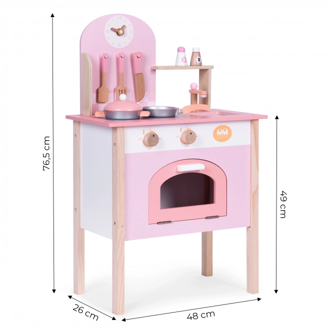 Kinderenkeuken roze met 8 accessoires ECOTOYS