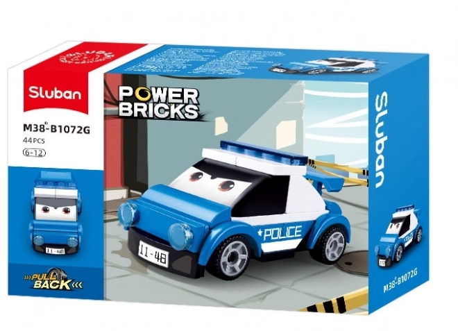 Sluban Power Bricks M38-B1072G Opwindbaar autootje met ogen Politie