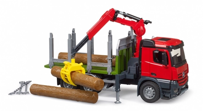 Bruder houttransporter met hydraulische kraan