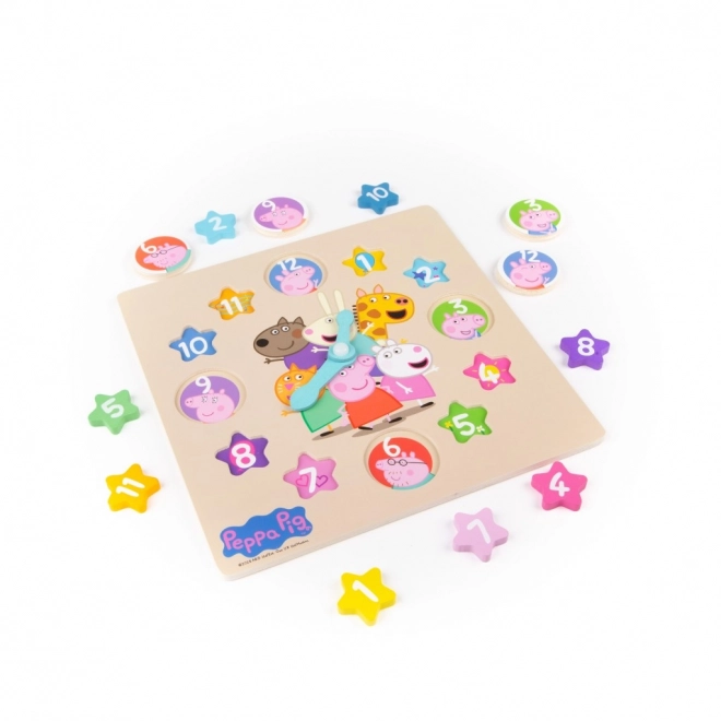 Houten educatieve klok Peppa Big