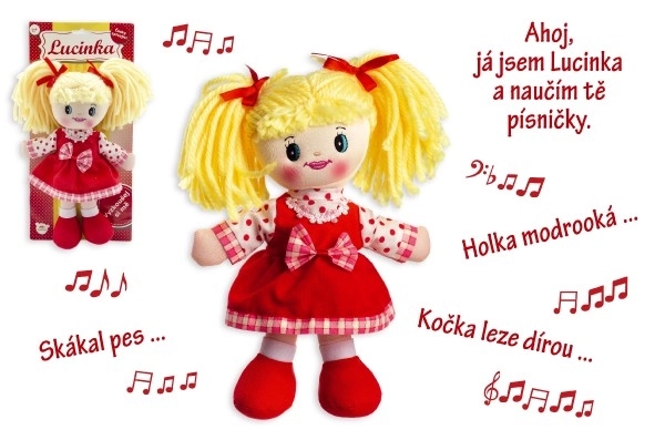 Tsjechische zingende stoffen pop Lucinka - 30 cm