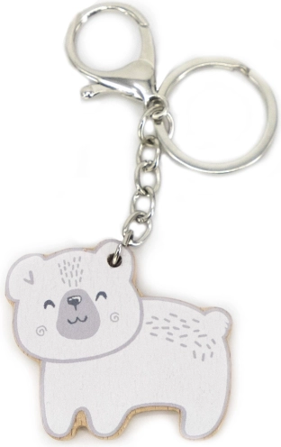 Viga PolarB houten sleutelhanger witte beer