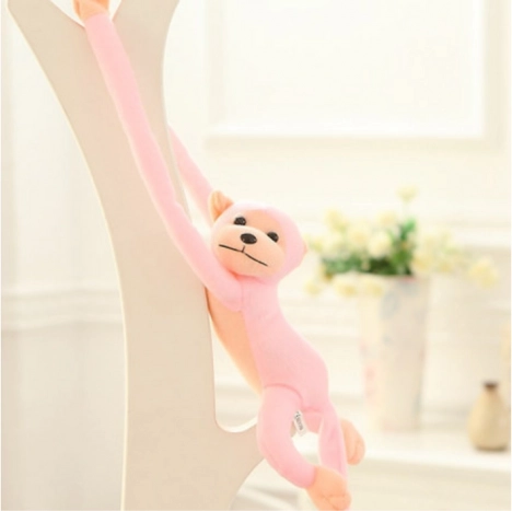 Pluchen aap met geluid roze 80 cm
