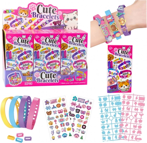 DIY armbandenset met dierenbedels, 4 verstelbare armbanden