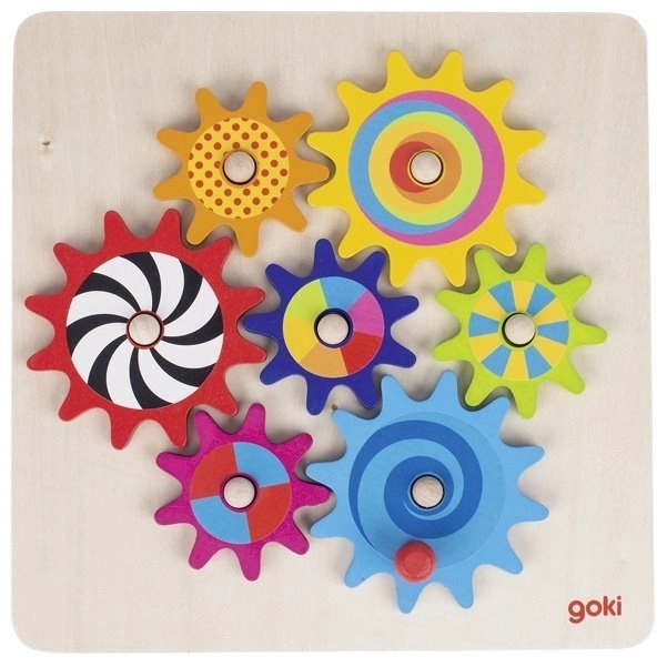 Houten spel met tandwielen Goki