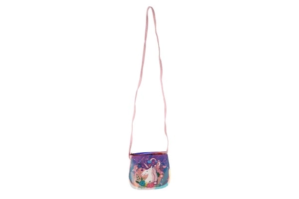 Handtas/Rugzak regenboog eenhoorn plastic 4 kleuren in zak 17x15x3cm