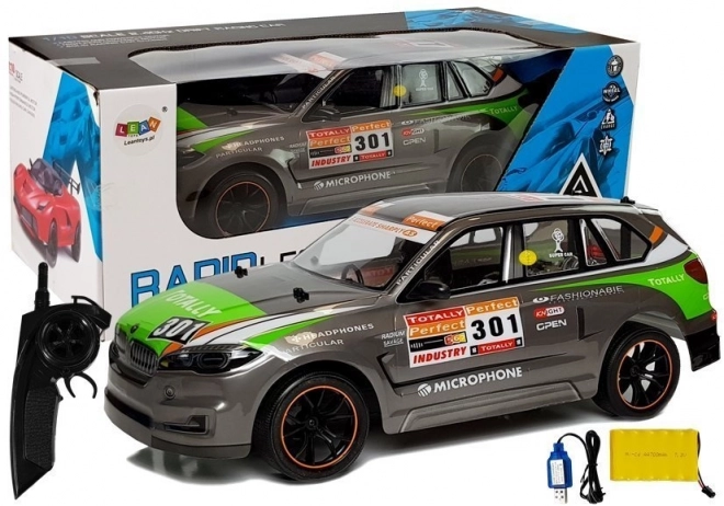 Grijze raceauto op afstand bestuurbaar RC 1:10 2.4G