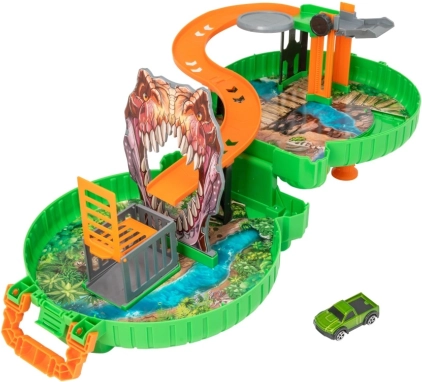 Teamsterz dino-baan in koffertje met autootje