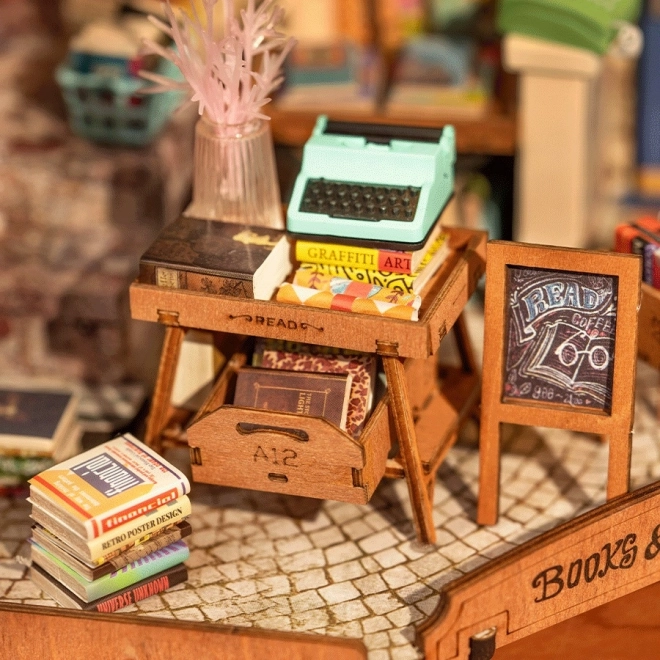 Rolife DIY 3D houten puzzel Boekenwinkel op de hoek