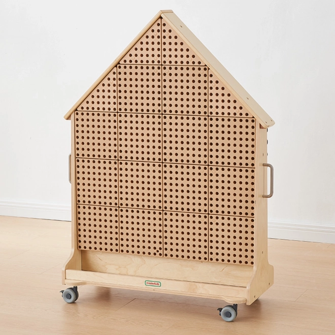 Masterkidz houten vrijstaande STEM-bord in de vorm van een huis met accessoires