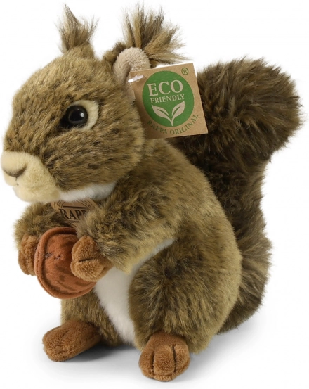 Pluchen eekhoorn met noot 17 cm eco friendly