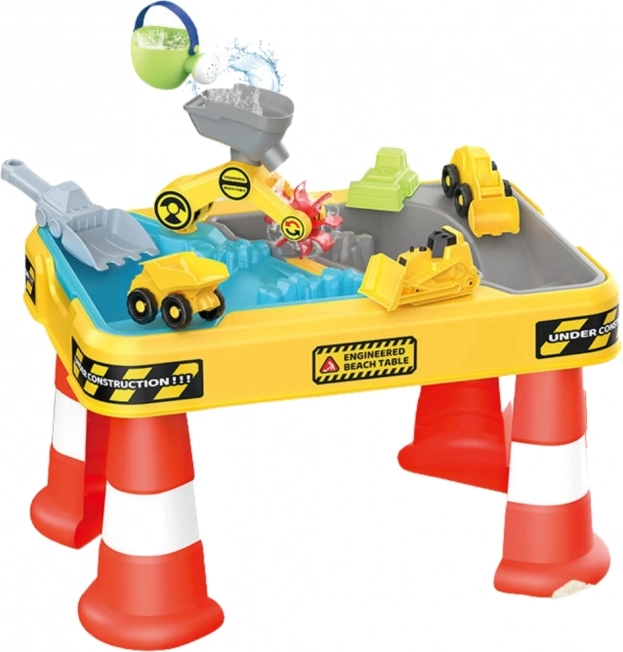 Woopie Water- en Zandtafel 2-in-1 Bouwspeelveld met 4 Autootjes 12el.