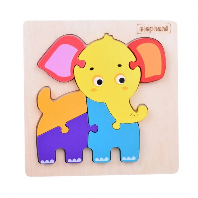 Educatieve houten puzzel olifant