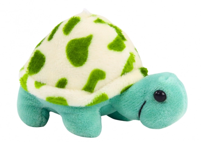 Pluchen schildpad 10 cm blauwe hanger