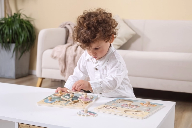 Houten insteekpuzzel - dieren
