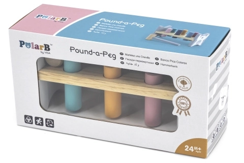 VIGA PolarB Houten bank met hamertje – Montessori speelgoed