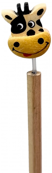 Houten potlood met koeienkop