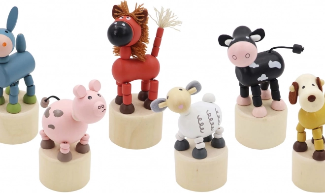 Houten knijpbare boerderijdieren