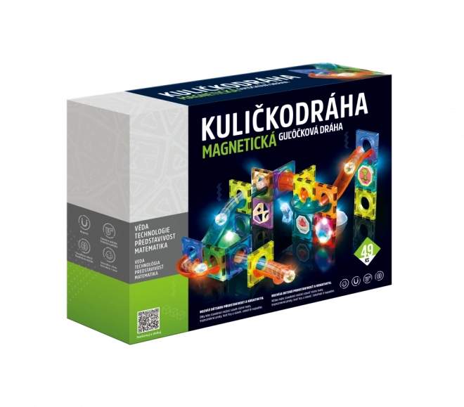 Magnetische knikkerbaan met licht – 49 stukken