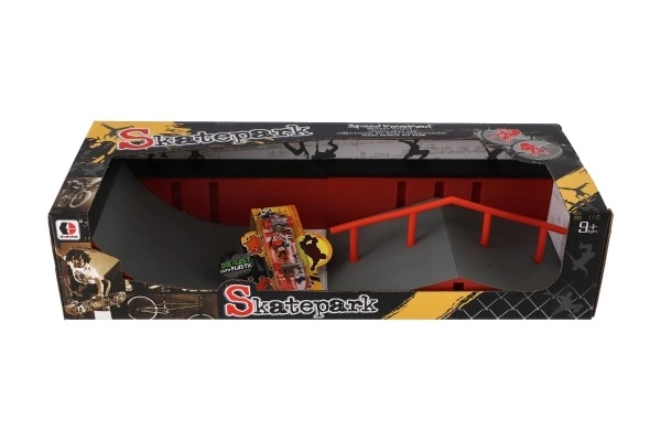 Skatepark met vinger-skateboard met schroef