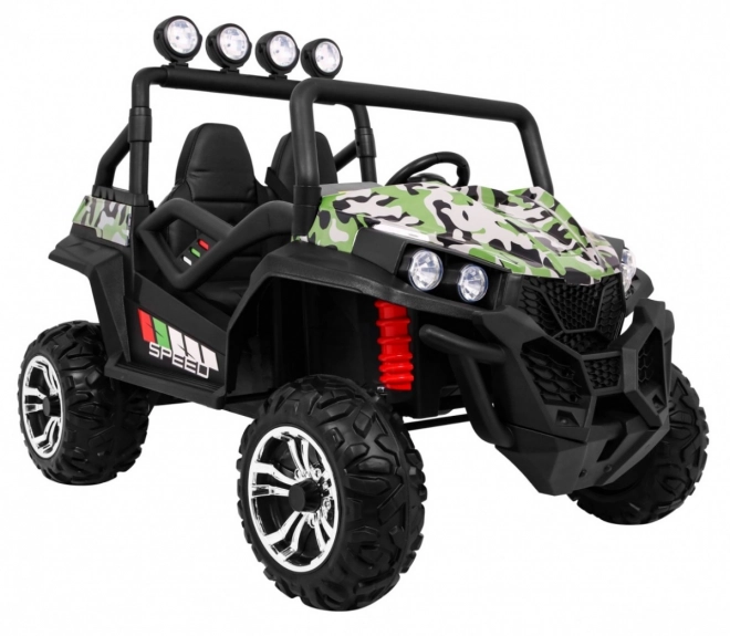 Elektrische kinderauto Grand Buggy 4x4 met camouflage en LED-verlichting