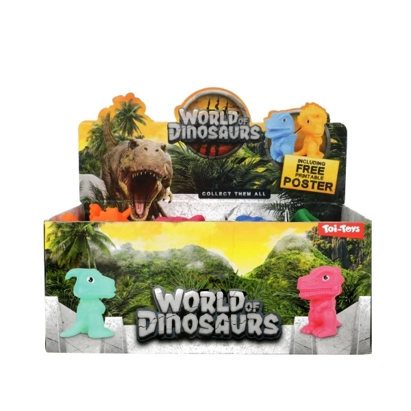 Rubberen dinosaurus 8cm - 5 soorten in doos