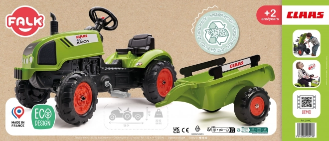 Traptractor Claas Arion 410 met aanhanger