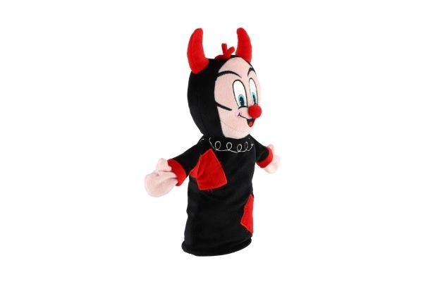 Duiveltje/duivel handpop pluche 30cm op kaart 0m+