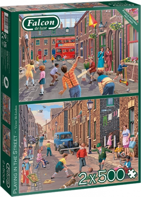FALCON Puzzel Straatspellen 2x500 stukjes