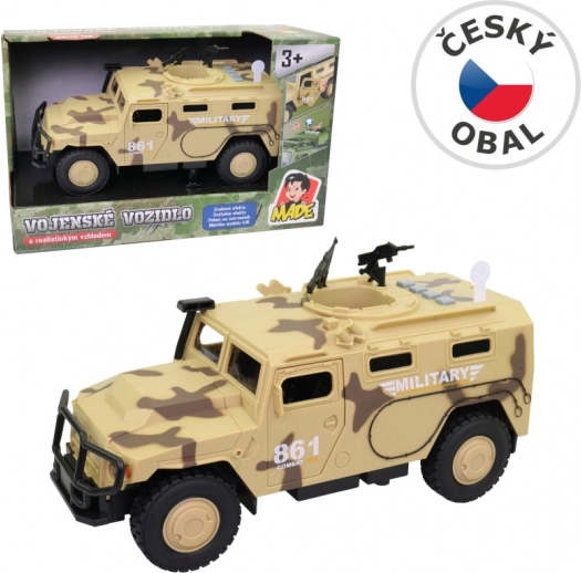 Militair voertuig met licht en geluid