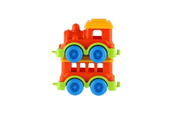 Plastic trein met wagon