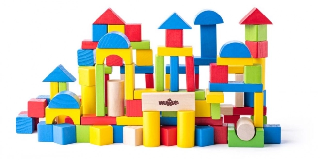 Houten blokken in een emmer 100 stuks