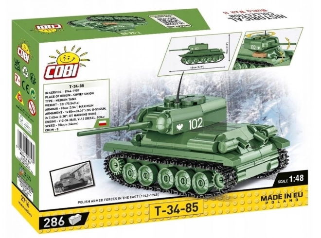 COBI 2716 II WW T-34-85, 1:48, 286 st