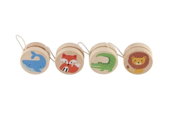 Houten jojo met dieren 5,5 cm
