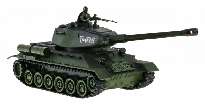 Op afstand bestuurbare 2 tanks T-34 vs. Tiger voor kinderen 3+ Schietende modellen 1:28 + Grote tankgevecht + Licht- en geluidseffecten