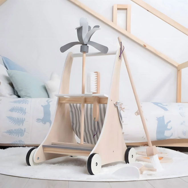 Houten schoonmaakkar beige ECOTOYS