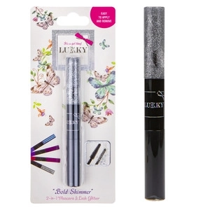 Lukky 2-in-1 mascara en glitter voor wimpers, zwart