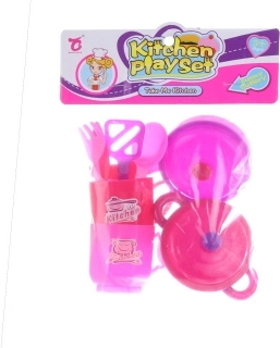 Kinder-serviesset in zak – plastic keukenspeelgoed