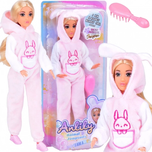 Pop ANLILY in konijnenpyjama met borsteltje