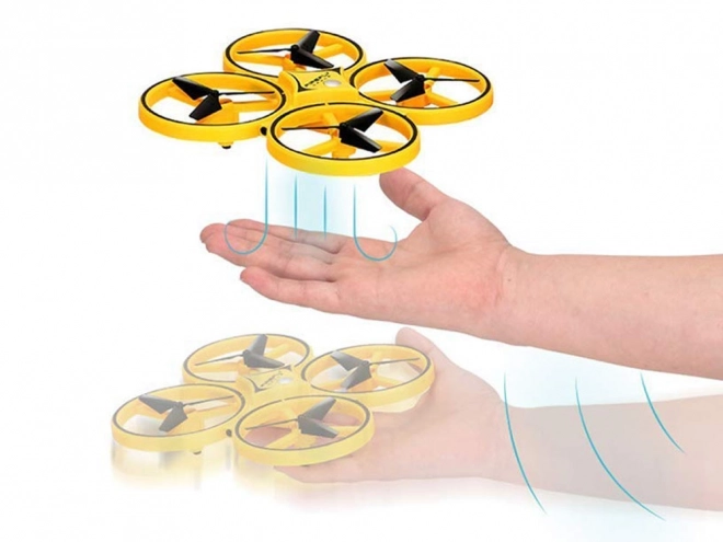 Drone bestuurd door handgebaren + afstandsbediening Quadrocopter RC0573 – Geel