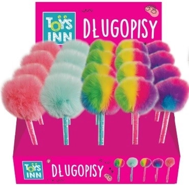 Pompon-pen met spel 12 stuks / display