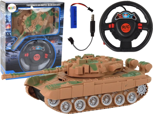 Op afstand bestuurbare tank met licht- en geluidseffecten