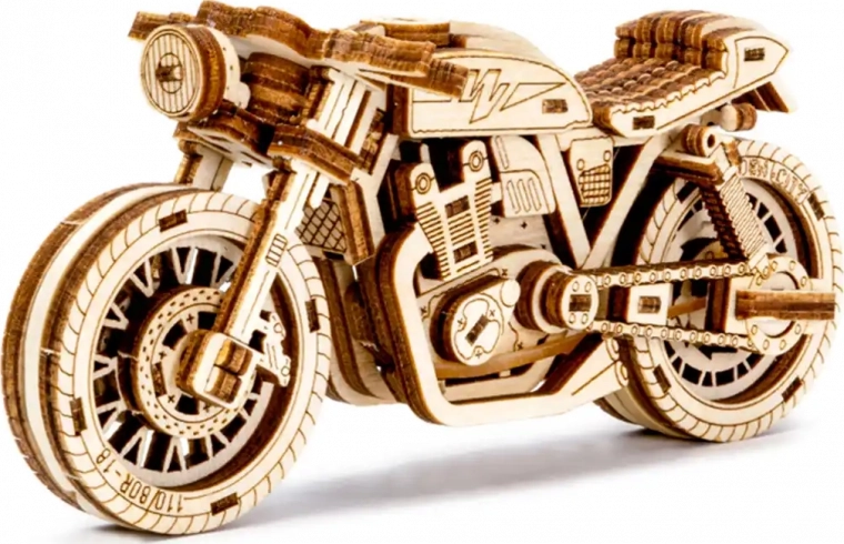 Houten 3D-puzzel motor Café Racer – WOODEN CITY (85 onderdelen)