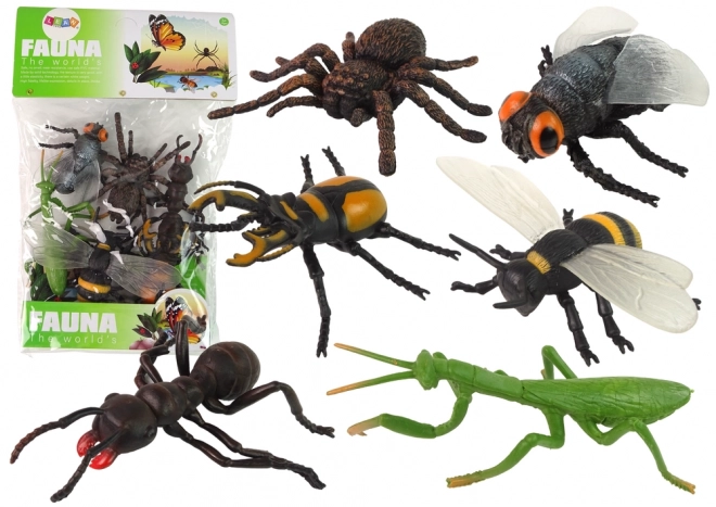 Set van 6 insectenfiguren Insecten Spin Bij