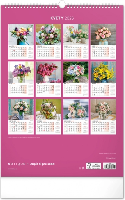 Wandkalender Bloemen 2026