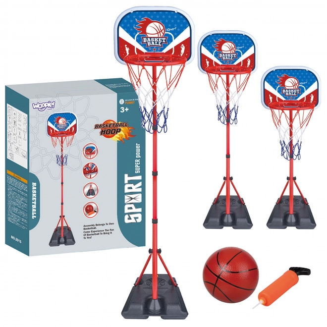 Basketbalset WOOPIE met standaard en bal