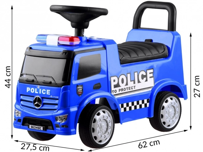 Kinder loopfiets met geluid Mercedes Antos POLITIE blauw
