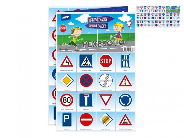 Pexeso papieren Verkeersborden gezelschapsspel 32 afbeeldingsparen 21x30cm