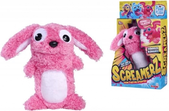 Pluchen speelgoed ScreamerZ roze konijn 30 cm